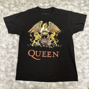 Queen‎ Classic Rock Music Poly T-Shirt Adult Medium Black Lion Eagle Cotton